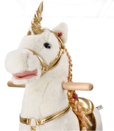 Rocking unicorn gold with wheels