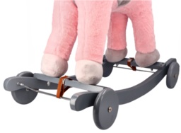 Rocking horse pink with wheels