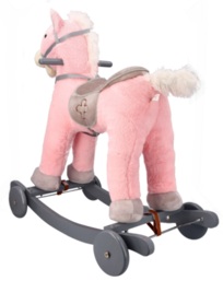 Rocking horse pink with wheels