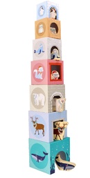 Polar animals stacking cubes