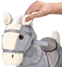 Rocking horse grey with wheels