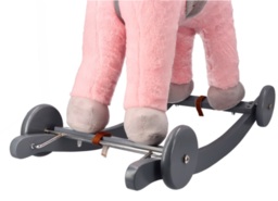 Rocking horse pink with wheels