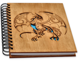 Sketchbook with wooden cover - Dragon