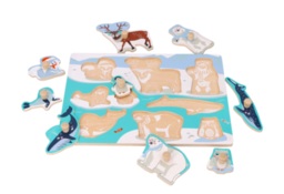 Polar animals peg puzzle