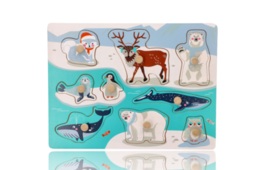 Polar animals peg puzzle