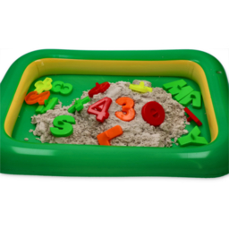 Natur Sand 3 kg with molds letters and numbers and sandpit