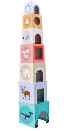 Polar animals stacking cubes