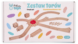 Zestaw drewnianych torów, 37 elementów