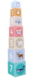 Polar animals stacking cubes