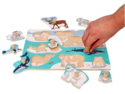 Polar animals peg puzzle