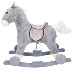 Rocking horse grey with wheels