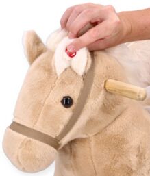 Rocking beige pegasus with chair and wheels