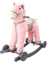 Rocking horse pink with wheels