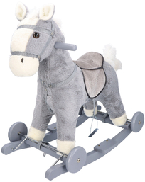 Rocking horse grey with wheels