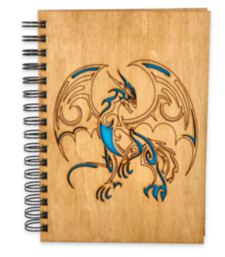 Sketchbook with wooden cover - Dragon