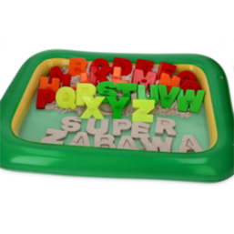 Natur Sand 3 kg with molds letters and numbers and sandpit