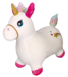 Hopping Horse, White Unicorn