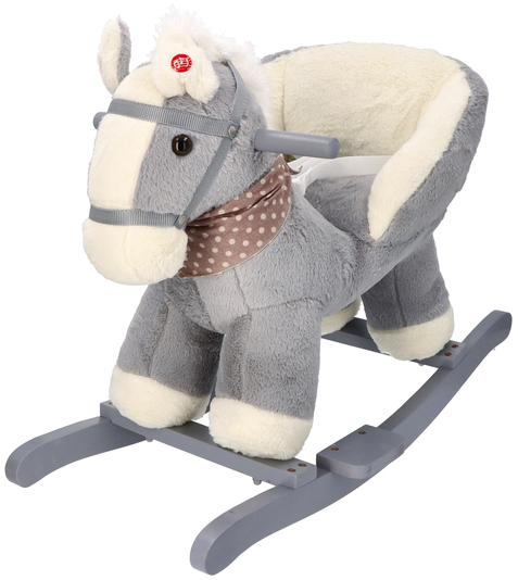 Rocking grey horse with chair