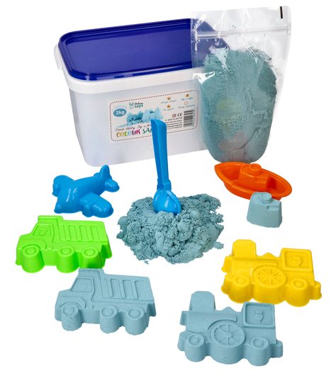 Colour Sand Azure 2kg with transport molds + mini shovel