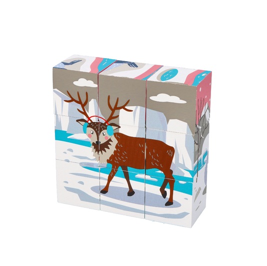 Polar animals cube puzzle