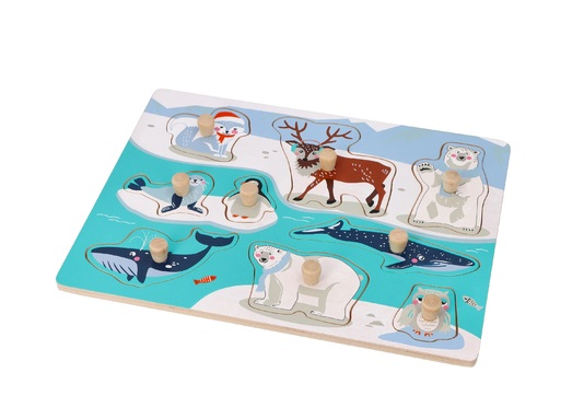 Polar animals peg puzzle