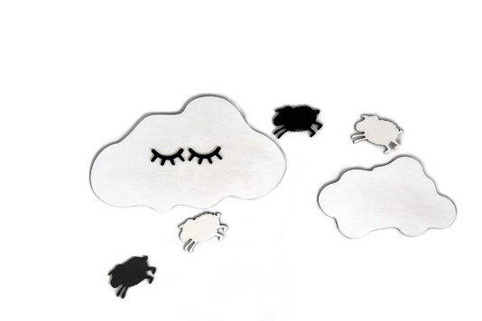 Children's room decoration cloud with sheeps